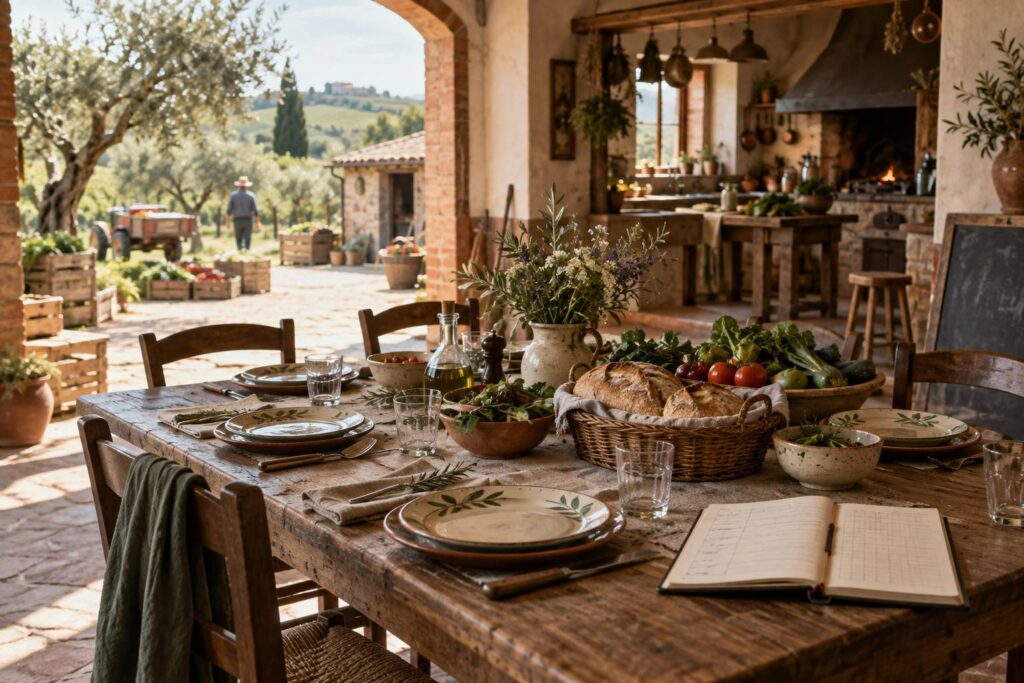 Illustration éditoriale du sujet : Ristorazione in agriturismo: cosa prevede la legge 96 del 2006